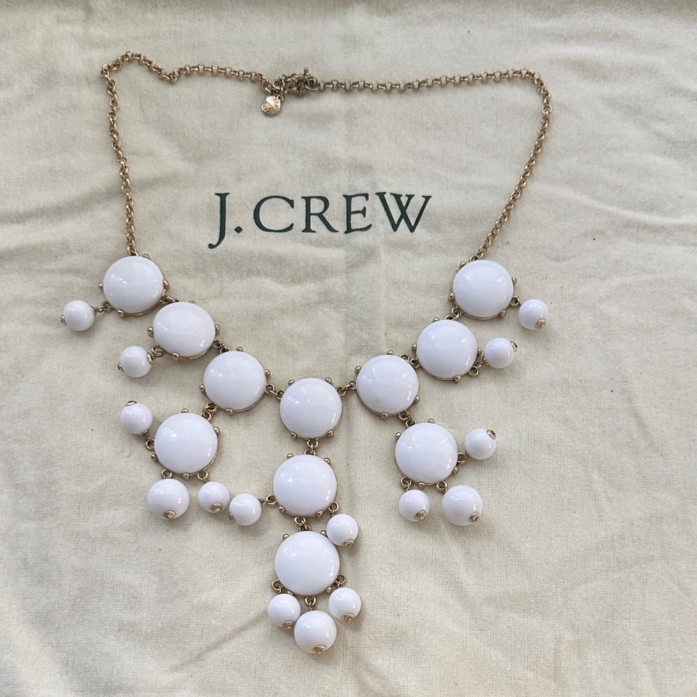 J. Crew Gold and White Bubble Necklace